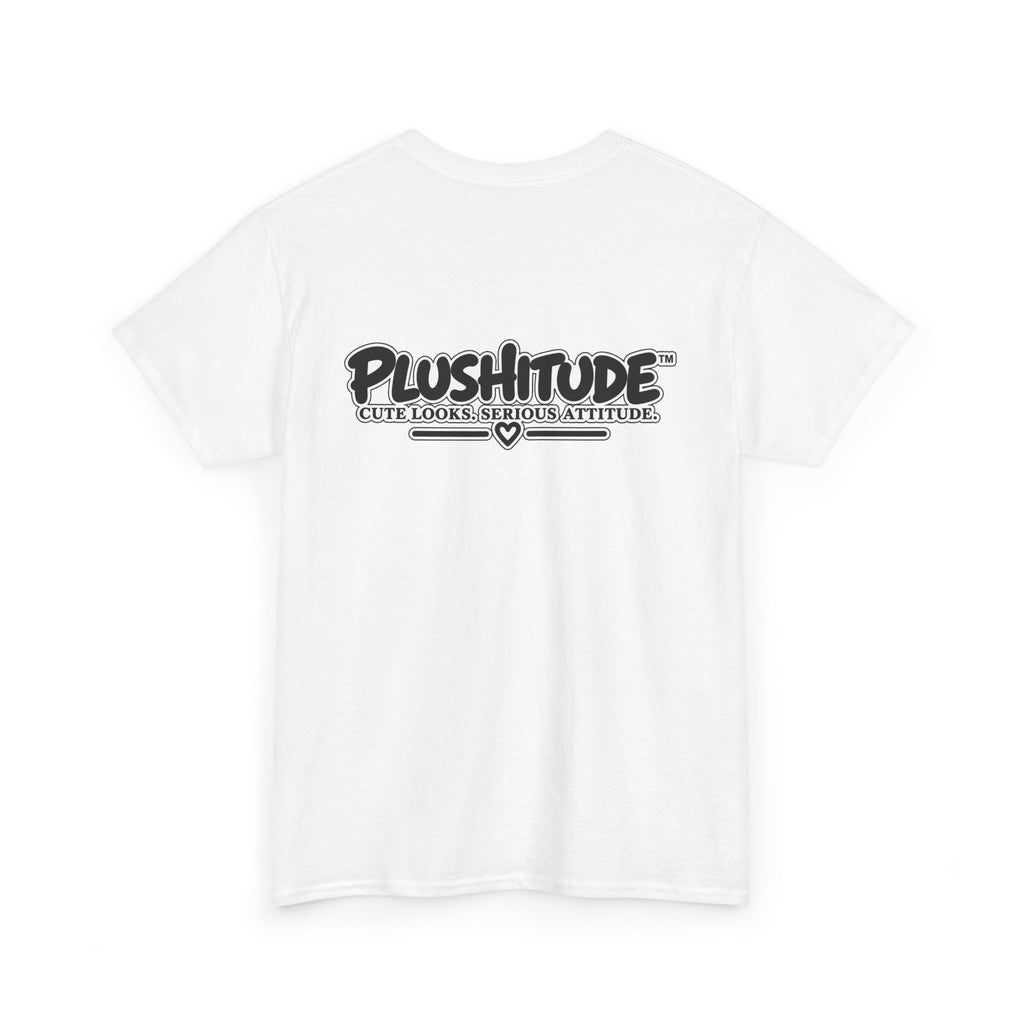 Cute Boss Bunny Graphic Tee — Plushitude Branded Doll Design