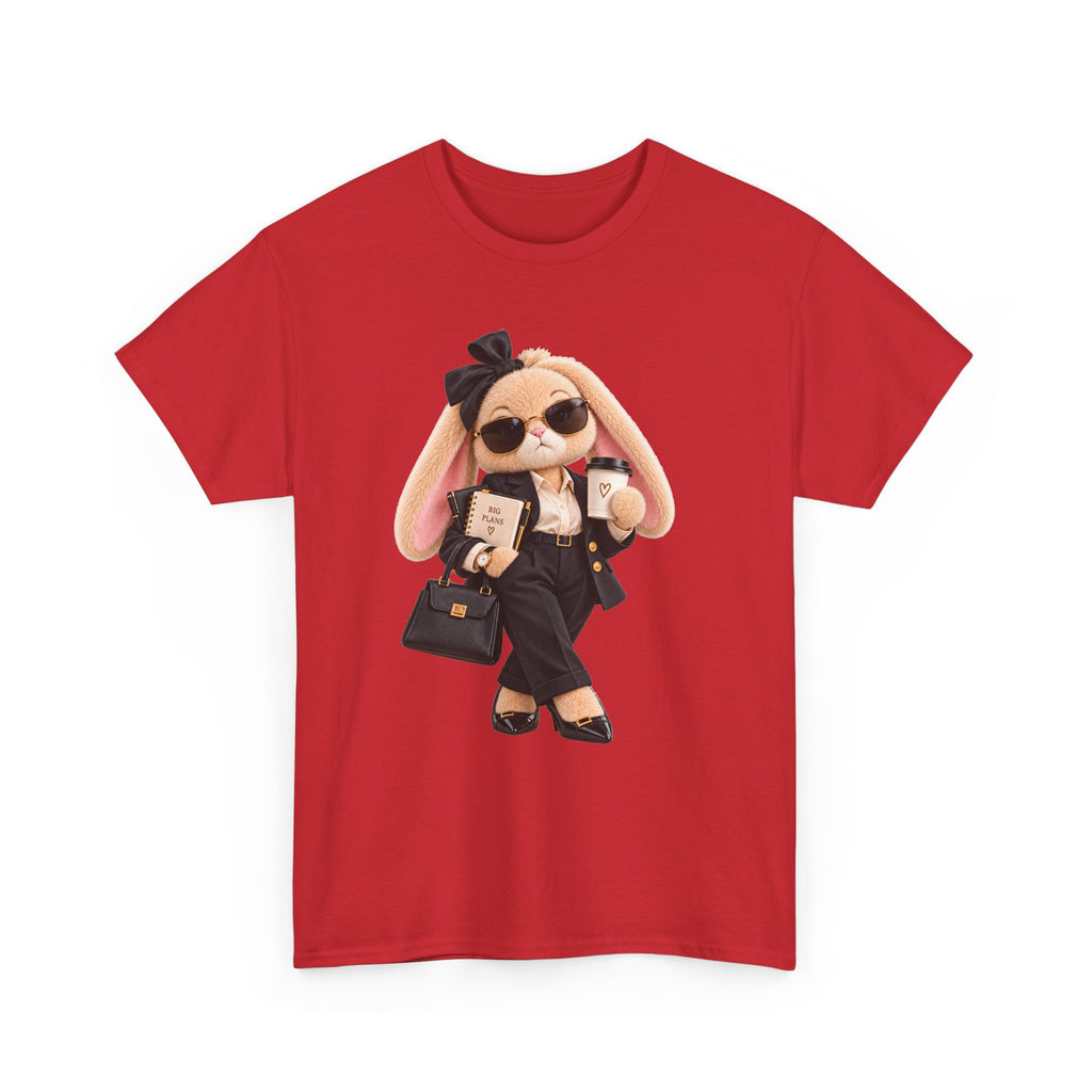 Cute Boss Bunny Graphic Tee — Plushitude Branded Doll Design