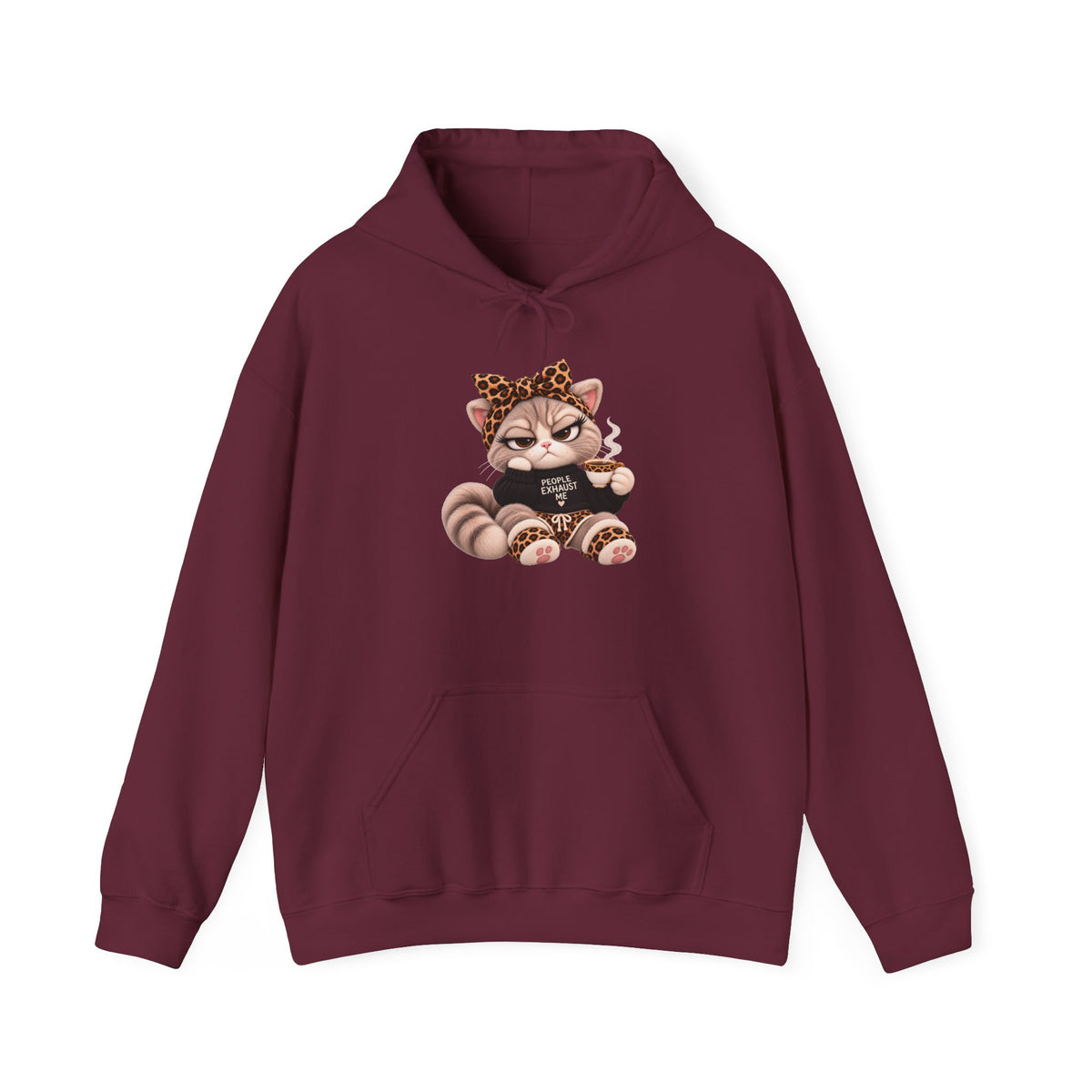 Plushitude Raccoon Hoodie — Cute Grumpy Raccoon Graphic Hooded Sweatshirt