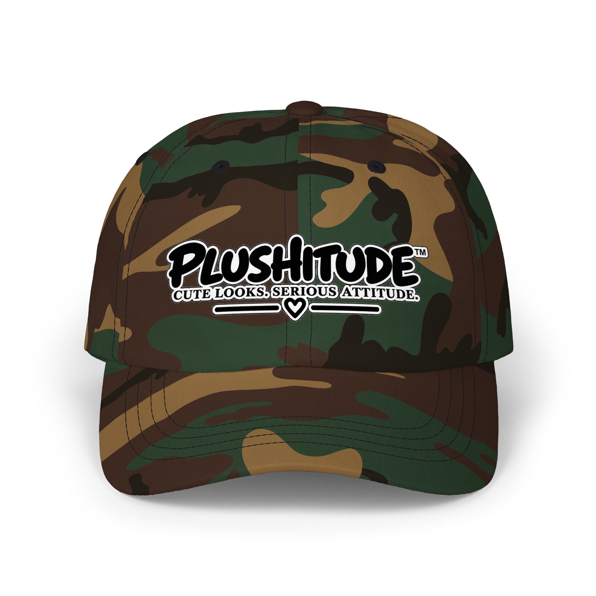 Plushitude Dad Cap — "Cute Looks, Serious Attitude" Embroidered Baseball Hat