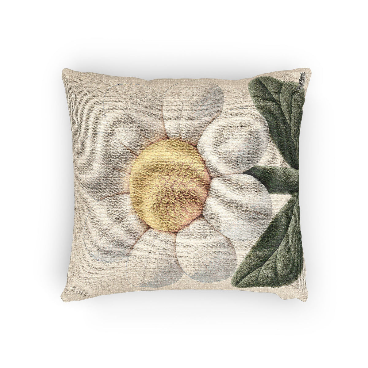 Daisy Woven Pillow – Vintage Floral Throw Cushion