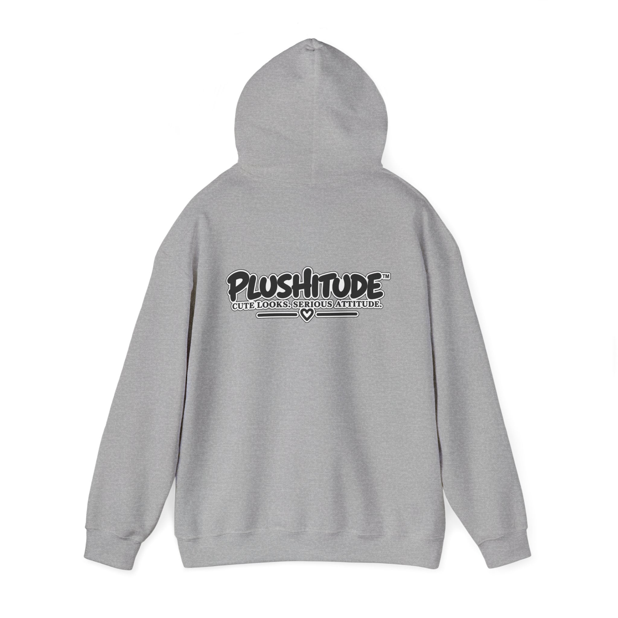Plushitude Raccoon Hoodie — Cute Grumpy Raccoon Graphic Hooded Sweatshirt