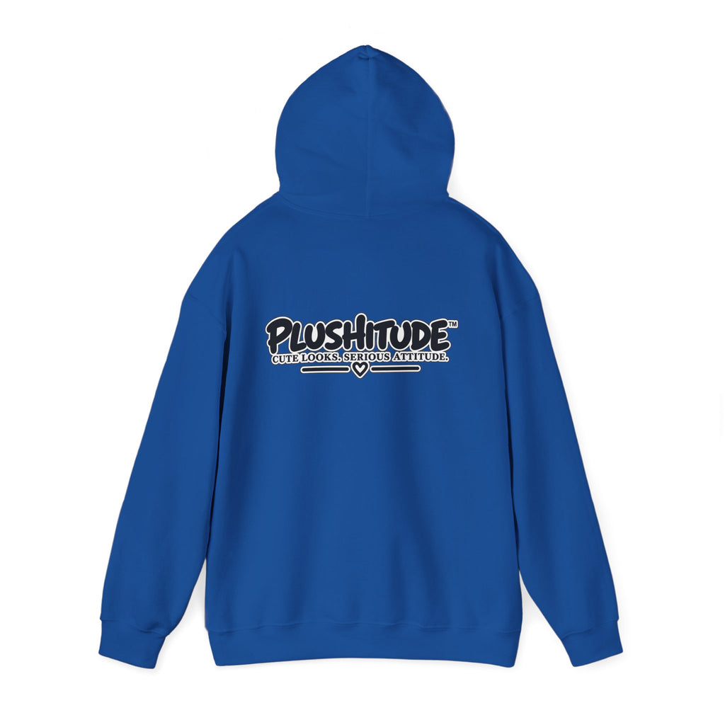 Plushitude Raccoon Hoodie — Cute Grumpy Raccoon Graphic Hooded Sweatshirt