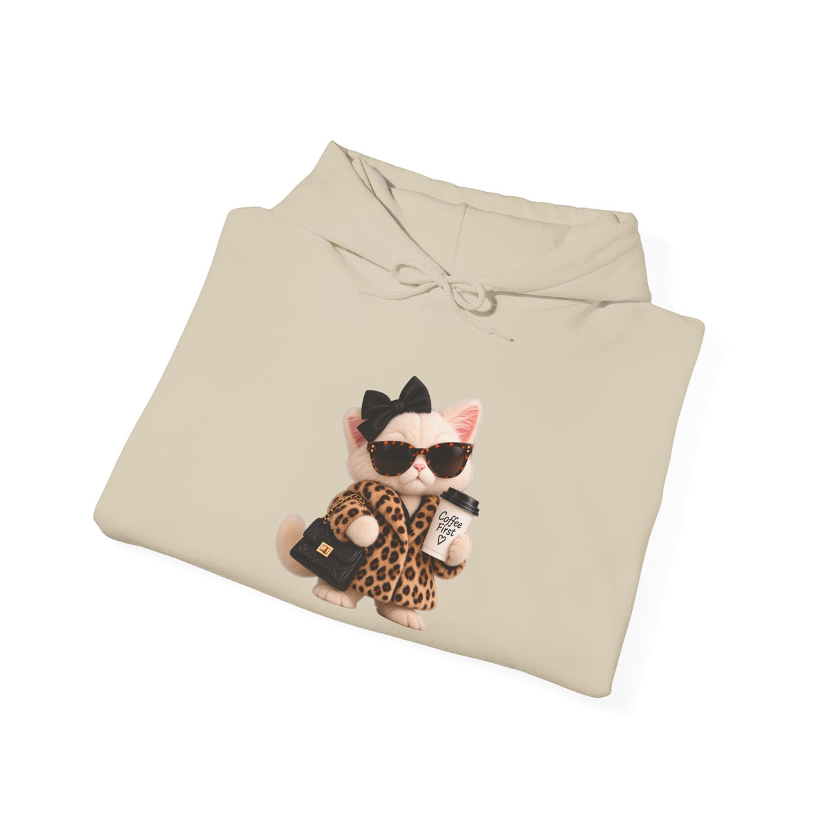 Plushitude Leopard Cat Hoodie – Cute Cool Cat Graphic Sweatshirt