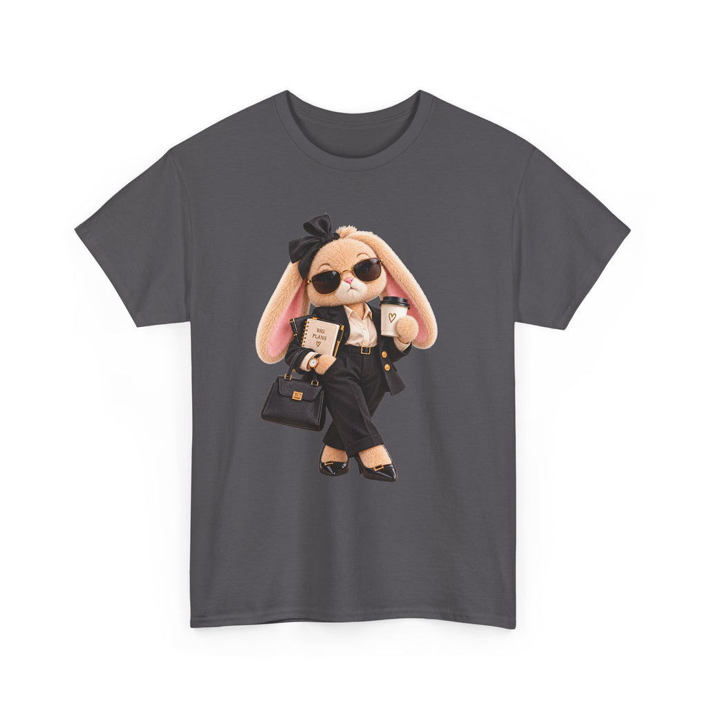 Cute Boss Bunny Graphic Tee — Plushitude Branded Doll Design
